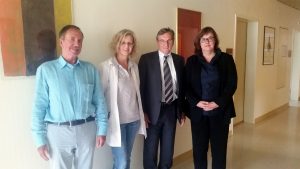 Prof. Dr. Fabio Lirussi, Obfrau Daniela Meier, Dr. Erio Ziglio und VW-Leiterin Mag. Brunner Helene 
